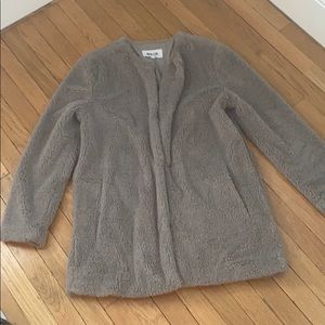 BB Dakota size L gorgeous gray faux fur jacket EUC